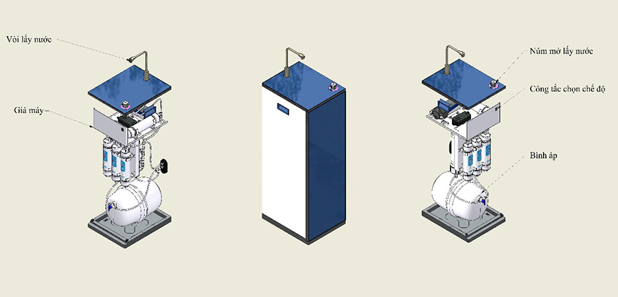 Máy lọc nước ion kiềm Etugi 3 in 1 - Để gầm